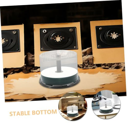 Cd Storage Bucket Empty Round Cd/Dvd Storage Container Space Saving Media Box for Home Dorm Easy Access Cd Holder Case 4 Pack 5.31 X 5.31 X 3.54 in