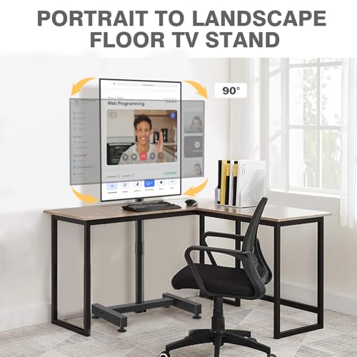 TVON TV Floor Stand for 13-50 inch LCD LED Flat/Curved Panel Screen TVs up to 44 lbs, Height Adjustable TV Stand Mount with VESA 200x200, Portable TV Stand for Bedroom, Dorm Room, Office - size: 13-50 inch TVs, 44 lbs capacity