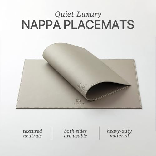 Baroyal Faux Leather Placemats Set of 6 Vinyl Washable Wipeable Table Mats for Kitchen Dining Table Heat Resistant Waterproof Indoor/Outdoor Placemats Non-Slip Easy Clean Place Mats-Almond Birch - color: B-almond Birch