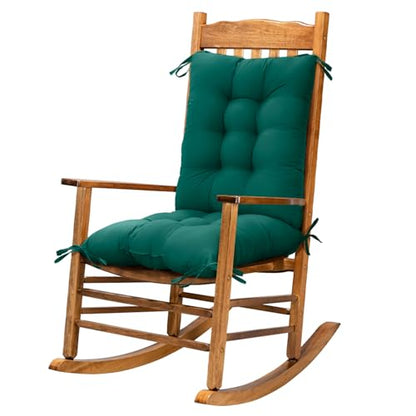Indoor Outdoor Dark Green Patio Chair Cushions Seat High Back Tufted Pillow Replacement Rocking Chair Cushion Pads - color: Dark Green