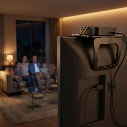 Universal Cable Box Mount & TV Top Shelf - No-Tool Apple TV Wall Mount Alternative, Holder & TV Shelf for Cable Box - Discreet Behind TV Shelf for Box streming Device and Apple TV 4K (Universal)