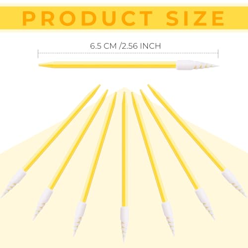 Chinco 200 Pcs Cleaning Swabs 2.56 Inch Sponge Tip Swabs Sticks for Printer Heads, Scanners, Camera Lenses, Chip Hard Disk Industries, Optical Lenses and Optical Equipment Makeup(Yellow) - color: Yellow