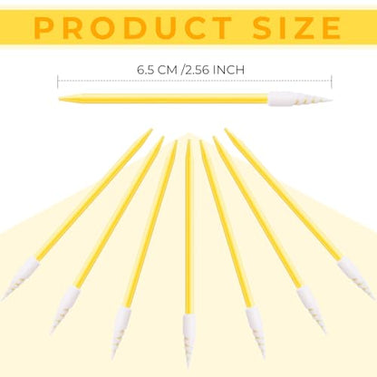 Chinco 200 Pcs Cleaning Swabs 2.56 Inch Sponge Tip Swabs Sticks for Printer Heads, Scanners, Camera Lenses, Chip Hard Disk Industries, Optical Lenses and Optical Equipment Makeup(Yellow) - color: Yellow
