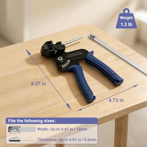 Metal Zip Ties Cutter, Stainless Steel Cable Tie Gun with Tensioning Installation Cutting Tool for Self-Locking Stainless Zip Ties with Free Zip Tie Release Tool, Dual-Hand Operation - style: Dual-Hand Operated