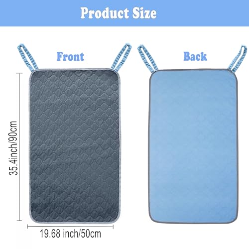 Waterproof Chair Pads for Incontinence, Reusable Washable Wheelchair Pads for Seat with Handles, Highly Absorbent Wheelchair Cover for Adults and Elderly 35.4" x 19.68" - color: Dark Gray