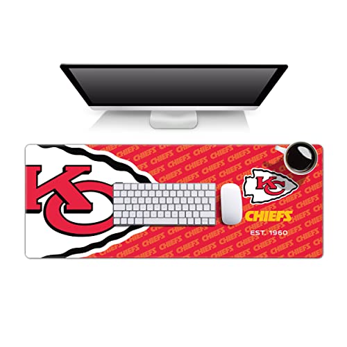 YouTheFan NFL Officially-Licensed Logo Series Desk Pad SMU - Water and Stain Resistant, Heavy-Duty Non-Slip Rubber Backing - fits Under Mouse, Computer and Keyboard - size: One Size, style: Kansas City Chiefs