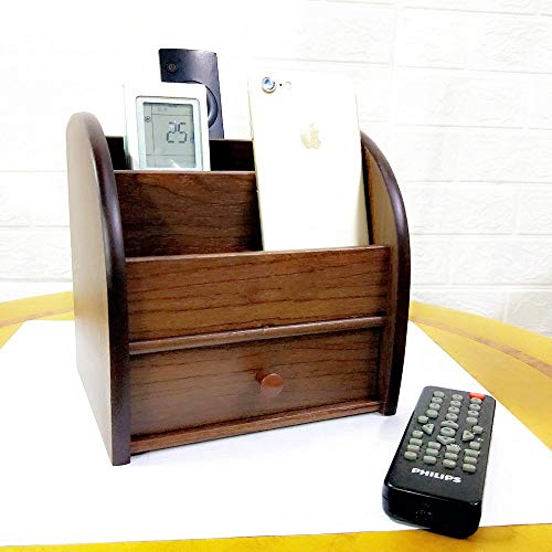 N Remote control storage organizer with drawer wood office Stationery organization pen holder Daily necessities storage case HeBen1028