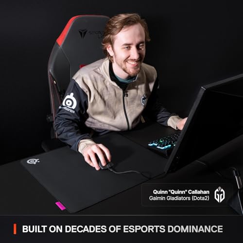 SteelSeries QcK L Performance Speed Gaming Mousepad — Extra Density for a Smooth Glide — Low-Profile Edge Stitching — Non-Slip Neoprene Rubber Base — 16.54 x 19.29 inch — FPS, MOBAs, RTS, MMO - size: Large, style: Speed