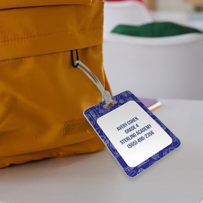 Personalized Gamer Luggage Tag / 2.75" x 4" Custom Blue Video Game Bag Tag/Double Sided Durable Plastic Luggage Tag with Plastic Strap/Made in The USA - style: Gamer