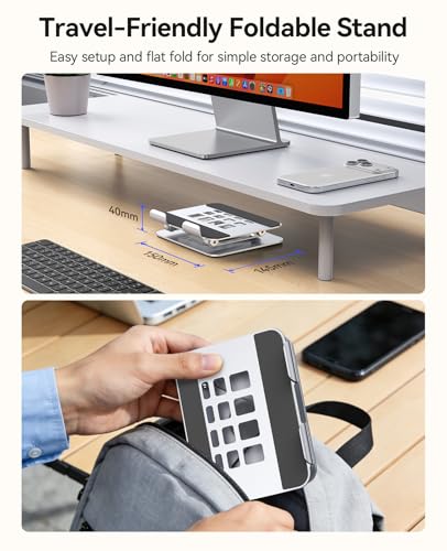 ORICO 360° Rotating Tablet Stand, Height Adjustable Aluminum Alloy Holder for Desk, Foldable Design for iPad Pro/Air/Mini up to 12.9", Samsung Galaxy Tab, Kindle & Switch - FB2, Silver - color: Silver