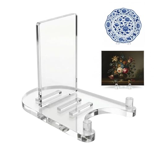 Acrylic Easel Display，Plate Stands for Display，Adjustable Clear Display Holder for 12" to 17" large Plate, Platter, Book, Card, Frame, Picture, Artwork, Plaque (Extra Large 12"-17") - size: Extra Large 12"-17"