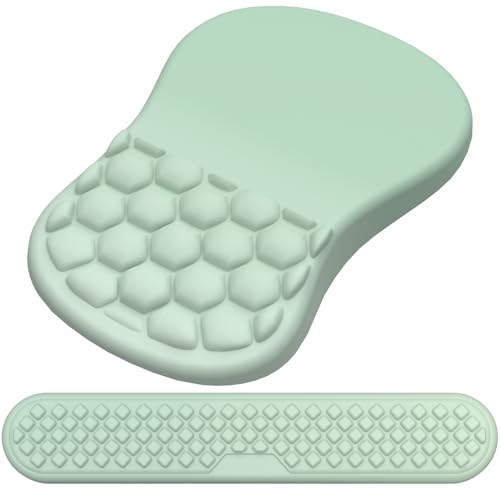 Ergonomic Mouse Pad Wrist Rest, 2 in 1 Keyboard Pad for Office(Gradient Green) - color: Gradient Green