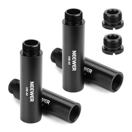 NEEWER Mic Stand Extension Accessories Kit 6 Pieces, Aluminum Alloy Microphone Holder Extender Buffer Tubes & 5/8" Male to 3/8" Female Screw Thread Mount Adapters for Boom Arm Desk Stand, HW-44