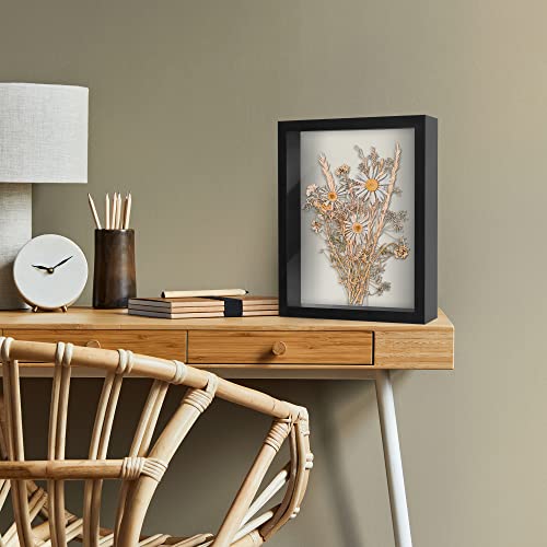Americanflat 11x14 Shadow Box Frame with Shatter-Resistant Glass - Silhouette Collection - Large Shadow Box Display Case for Tabletop and Wall Display - Black with Soft Felt Back - color: Black, size: 11x14