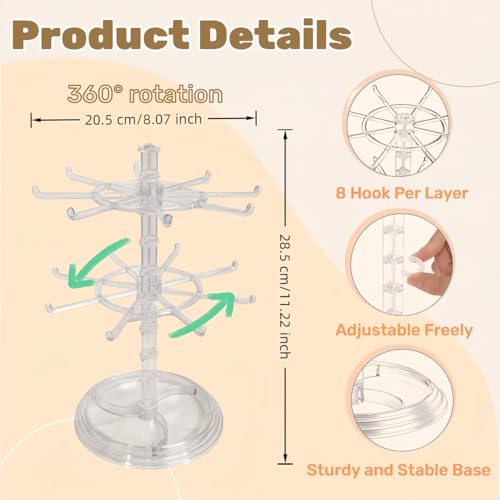 Transparent 360° Rotating Display Stand for Plush Dolls Keychains& Collectibles - All-Round Display, Manually rotates(No Doll) - color: Transparent without dust cover