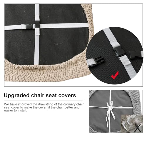 Genina Seat Covers for Dining Room Chair Seat Slipcovers Kitchen Chair Covers (Khaki, 2 Pcs) - color: Khaki, size: 2 PCS