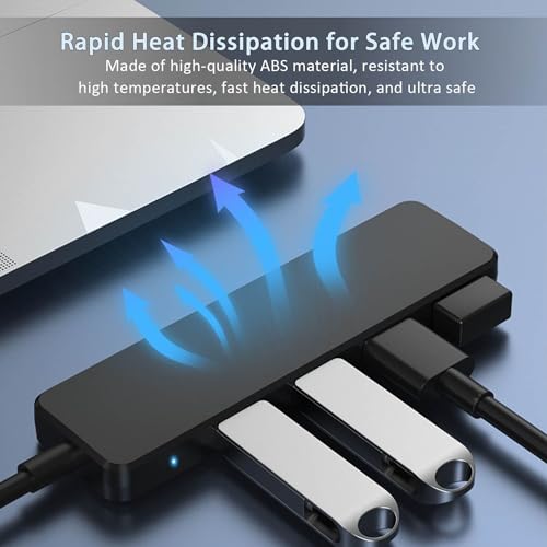 USB Hub 4 Port, VIENON USB 3.0 Hub USB Splitter for Laptop, USB Port Extender USB A Hub for PC, Desktop, Xbox, PS4, Flash Drive, Printer, Keyboard, Mouse, HDD, Plug and Play（Not for Charging） - size: 1FT, style: USB Hub