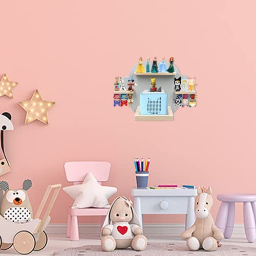 Wall Shelf (Cloud) for Toniebox, Charging Station and 12-18 Tonie Figures, Magnetic Wooden Floating Shelf Compatible with Toniebox MP3 Audio Player & Character, Storage Rack for Kids Play Room