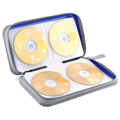DVD Case, Bivisen CD Case Holder Wallet Binder 96 Capacity CD/DVD Cases Storage Holder Binder Organizer Wallet Book for Car Home Travel (Blue) - color: Blue
