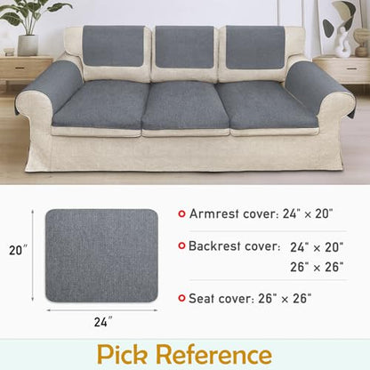 Couch Arm Covers, Waterproof Armrest Cover for Sofa, Loveseat, Armchair, Non-Slip Recliner Arm Cover, Sofa Arm Covers, Headrest Cover, Arm Chair Covers Set of 2 (Dark Gray, 24"×20") - color: Dark Gray, size: 24" x 20" - 2 pcs