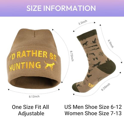 Funny Socks Cool Valentines Day Gifts for Him Men Boys Husband Boyfriend Dad Brother Cotton Comfort Birtday Gifts - color: Hunting Hat and Socks
