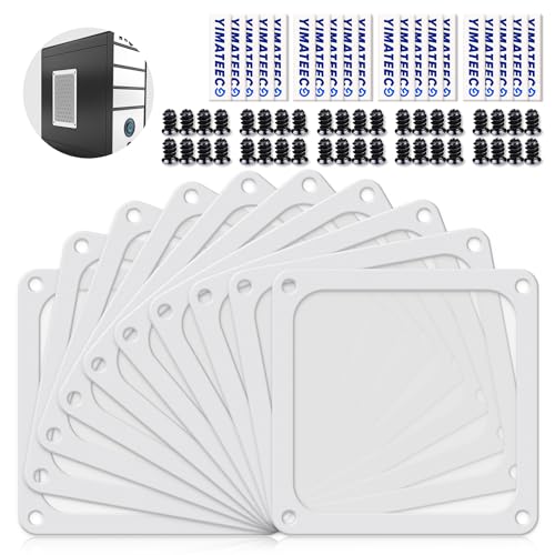 Dust Filter PC 120mm for Computer Cooler/PSU/Routers Nylon 80 Mesh, Magnetic Frame PC Fan Dust Mesh PC Cooler Filter Dustproof Computer Fan Grills (Nylon, 120 * 120mm, 10pcs, White) - color: White, size: 10pcs - Nylon