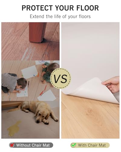 Soft Large Plastic Floor Mat for Living Room, 6'×9' Beige Waterproof Vinyl Area Rug for Baby Spills, Non-Slip Durable Multi-Pupose Floor Cover Protector for High Traffic Areas - color: Beige, size: 6' x 9' (Rectangular)