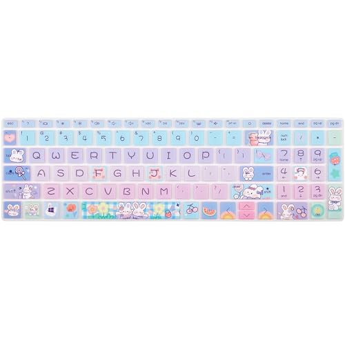 Keyboard Cover for 15.6 HP Laptop 15-fc 15-fd 15t-fd 15z-fc Series, HP Pavilion 15-eg 15t-eg 15-eh 15-er, 17z-ca 17-cn 17-cp 17z-cp Series, Cute Bunny - color: Cute Bunny