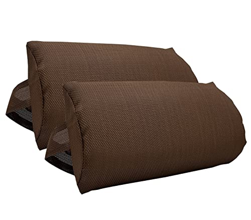 Zero Gravity Chair Set of 2 Replacement Pillow Headrest with Elastic Band, Universal Soft Removable Padded Cushion Head Pillow for Zero Gravity Lounge Chair, Folding Patio Lawn Recliner Chair, Brown - color: Brown, size: 2 Pack