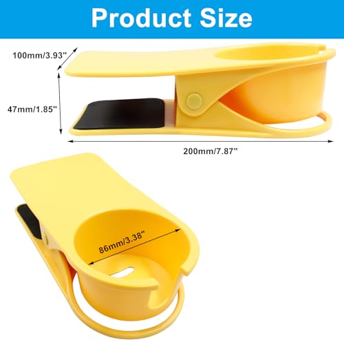 Jiozermi Drinking Cup Holder Clip, Desk Drink Holder with Clip for Water, Soda, Coffee Mug (Yellow) - color: Yellow