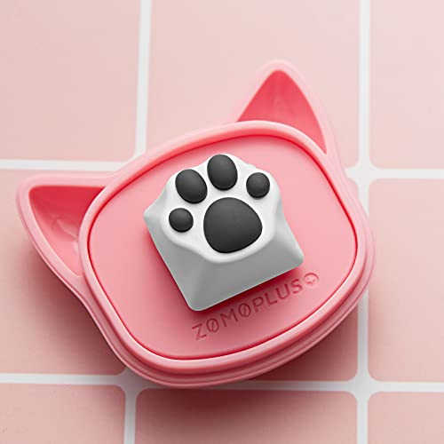 SYA ZOMOPLUS Cute Cat-Claws Keycap - 3D Model OEM Profile Custom Key Caps for Cherry MX Switches Mechanical Gaming Keyboard - Catpaw ESC-Key (WhiteGray-1pcs) - color: WhiteGray-1pcs