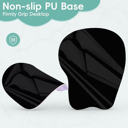 Mouse Pad with Wrist Rest Ergonomic Mouse Pad with Comfortable M-Shape Pain Relief Wrist Support Non-Slip PU Base Mousepad for Laptop, Office & Home (Cyan) - color: Cyan