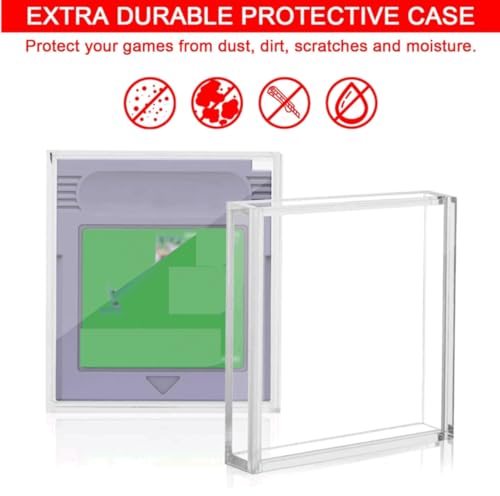 1PC Clear Acrylic Game Cartridge Case Protector Box Compatible with Nintendo Game Boy Color, 3mm Thick Dustproof Wall Storage Holder Protective Game Cartridge Display Case (Case Only)