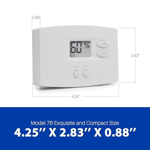 M76 Digital Wall Mount Dehumidifier Control, Compatible with 1800 Series and E-series, Wall Mounted Digital Control for Whole Home Dehumidifiers, Model76 24VAC