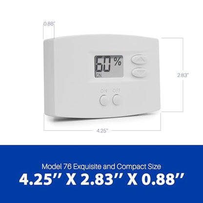 M76 Digital Wall Mount Dehumidifier Control, Compatible with 1800 Series and E-series, Wall Mounted Digital Control for Whole Home Dehumidifiers, Model76 24VAC