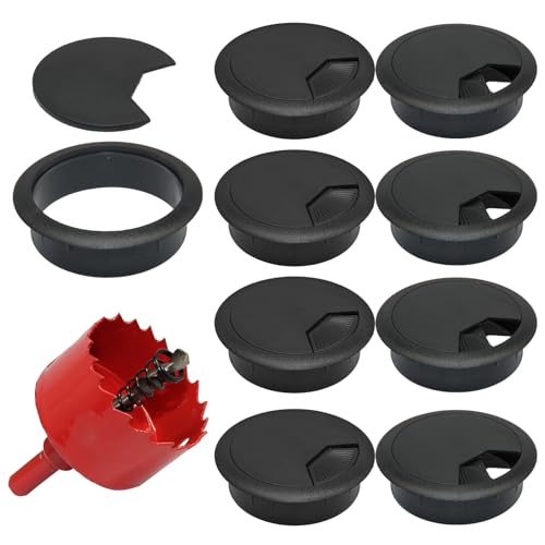 12PCS Desk Grommet,2Inch(50mm) Cable Grommet Hole Cover with Hole Saw,Ideal Solution for Office Home Table Cable Management Workers - size: 2"(50mm)
