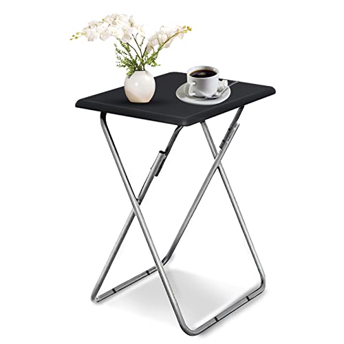 Garden 4 you Folding TV Tray Table,TV Dinner Table with Sturdy MDF Top,Eating Trays for Living Room with No Assembly Required, 15 x 18.9 x 26 in(Black,1PC) - color: Black, size: 1pc