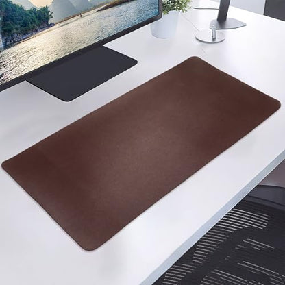23.6" x 11.8" Non-Slip PU Leather Desk Pad Protector, Waterproof Mouse Pad Mat, Ultra Thin Laptop Writing Desk Blotter for Office and Home - color: Dark Brown