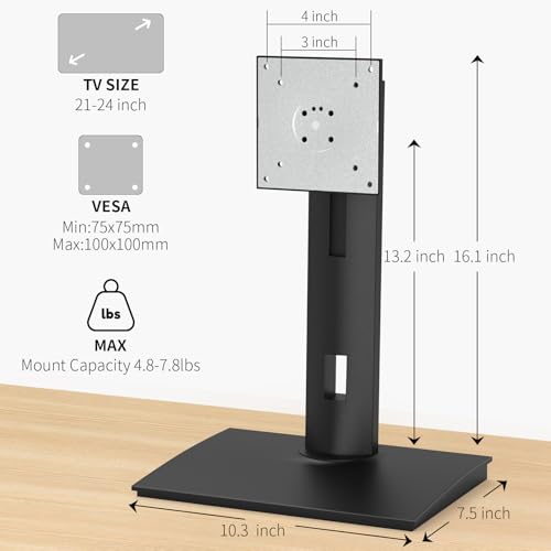 Vesa Monitor Stand with Spring-Adjustable Height, Swivel, Tilt, Rotation Vesa Stand, Compatible with Monitors Within 27 inch and Weighing Between 4.8-7.8lb (Black, Only for 4.8-7.8 lb Monitor) - size: Only for 4.8-7.8 lb Monitor