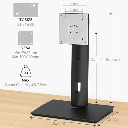 Vesa Monitor Stand with Spring-Adjustable Height, Swivel, Tilt, Rotation Vesa Stand, Compatible with Monitors Within 27 inch and Weighing Between 4.8-7.8lb (Black, Only for 4.8-7.8 lb Monitor) - size: Only for 4.8-7.8 lb Monitor
