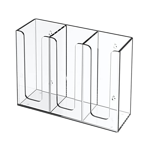 Richboom Acrylic Coffee Cup and Lid Storage Organizer Holder, 3 Compartments, Clear - color: Clear-3 Compartment