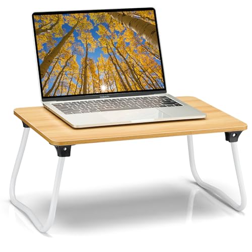 Ruxury Foldable Lap Desk Laptop Stand Bed Desk Table Tray, Breakfast Serving Tray, Portable & Lightweight Mini Table, Lap Tablet Desk for Sofa Couch Floor - Wood - color: Wood