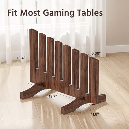 LAUSAINT HOME Board Game Table Storage Rack Set, Solid Wood Adjustable Holder Fit for Removable DND Table, Gaming and Dining Table, Poker Table, Chess Table Panels, Walnut