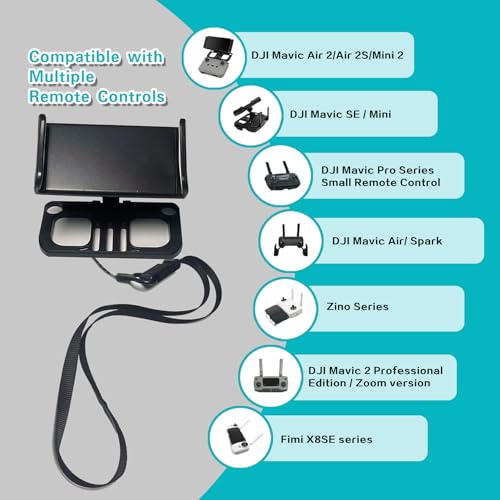 Drone Controller Bracket and Tablet Bracket, with Neck Strap | 4.7-12.9 inch Adjustable Bracket.Compatible With DJI Mavic Air/Mini Series,