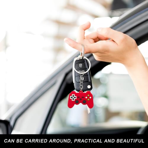 6PCS Video Game Controller Keychains, Mini Games Handle Keychain Pendant Favors, Games Controller Handle Key Ring Gift Charm for Women Men - color: 6pcs