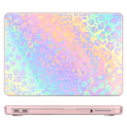 DONGKE Compatible with MacBook Neo 13 Inch Case 2026 A3404 A18 Pro chip & Touch ID, Plastic Hard Shell with Keyboard Cover, Screen Protector & Dust Plugs, Colorful Leopard - color: Colorful Leopard
