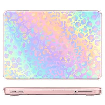 DONGKE Compatible with MacBook Neo 13 Inch Case 2026 A3404 A18 Pro chip & Touch ID, Plastic Hard Shell with Keyboard Cover, Screen Protector & Dust Plugs, Colorful Leopard - color: Colorful Leopard