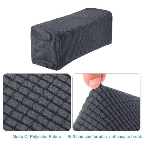 uxcell 2pcs Stretch Armrest Covers for Chairs/Sofas, Couch Arm Covers with Twist Pin, Furniture Protector Slipcovers Dark Grey - color: Dark Grey