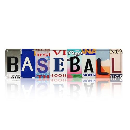 Vintage Road Tin Sign Retro Metal Baseball Street Signs 16x4 in | Wall Art Decor, Home Bathroom Kitchen Fence, Gothic Wall Decor, Cool Stuff Stylish Gift - color: Baseball