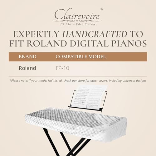 Clairevoire Digital Piano Cover, Piano Keyboard Covers -Protective for Roland Piano Covers FP Series, Durable and Waterproof Piano Keyboard Dust Cover, Piano Keyboard Case -Roland FP-10 Pearl White - color: Pearl White, size: FP-10